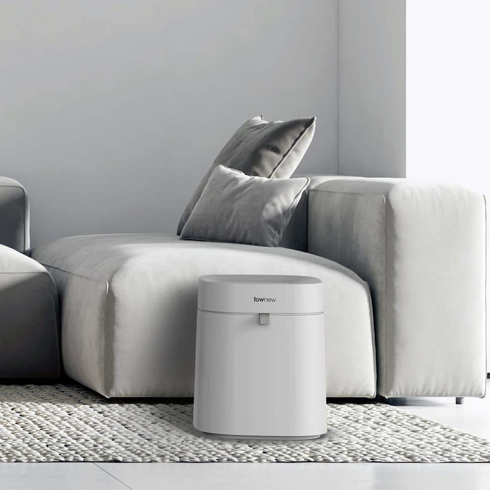 4.4 Gal. White Air Lite Smart Trash Can - Hercitys