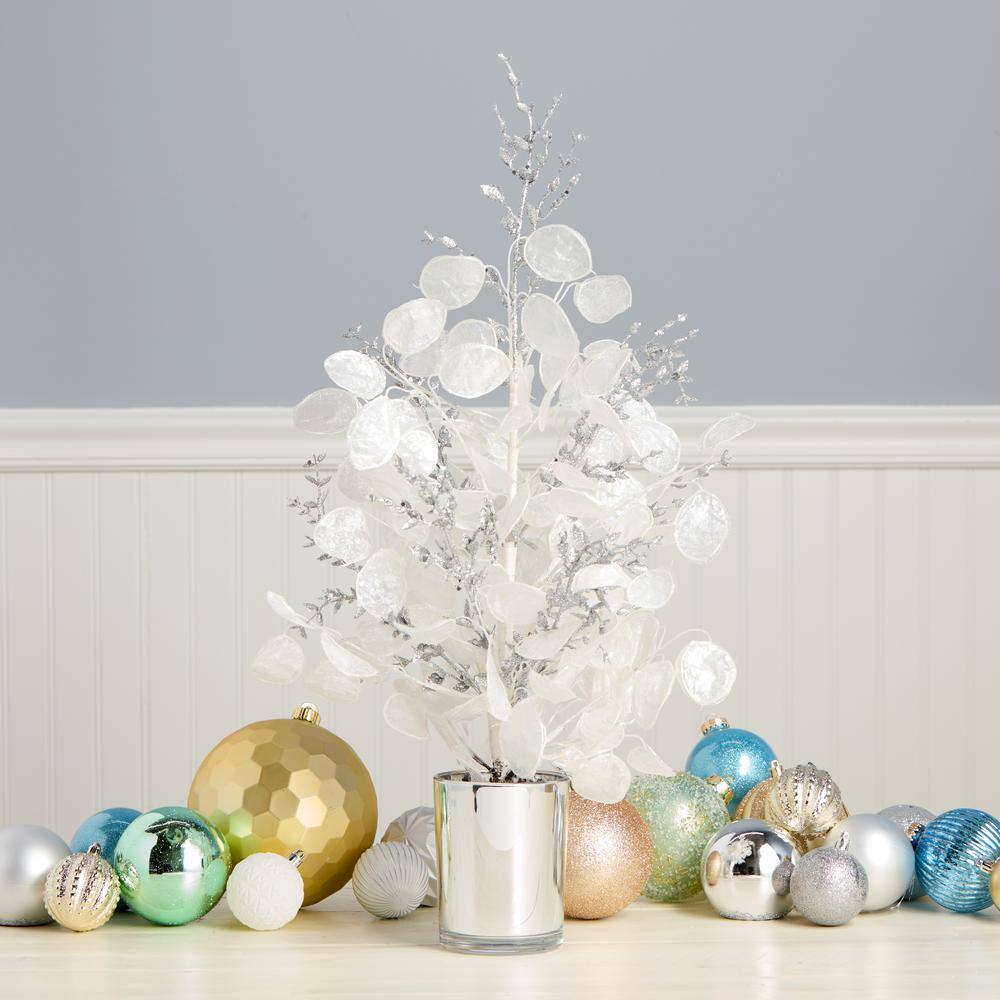 26 in. White Frost Tabletop Centerpiece Artificial Tree - Hercitys