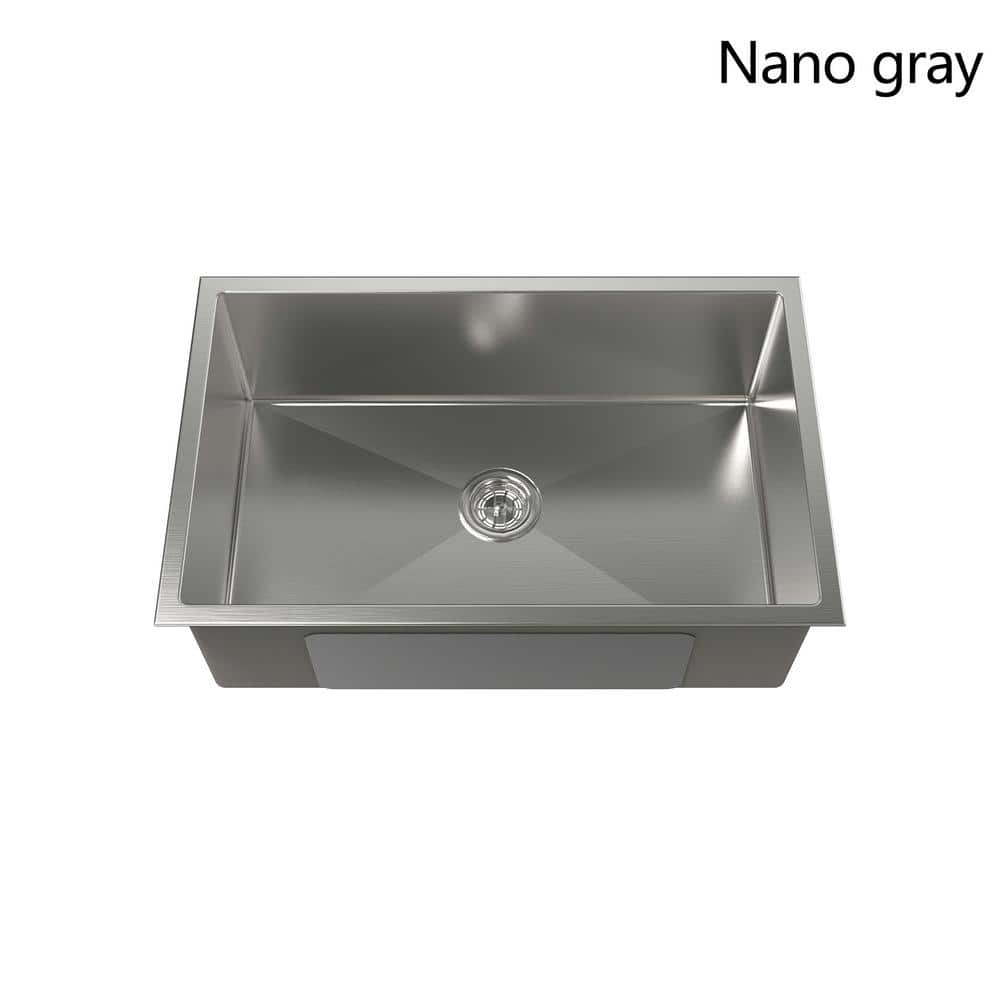 30 in. Multifunctional Undermount Single Bowl Nano Gray Stainless Steel Kitchen Sink (Sink Only) - Hercitys