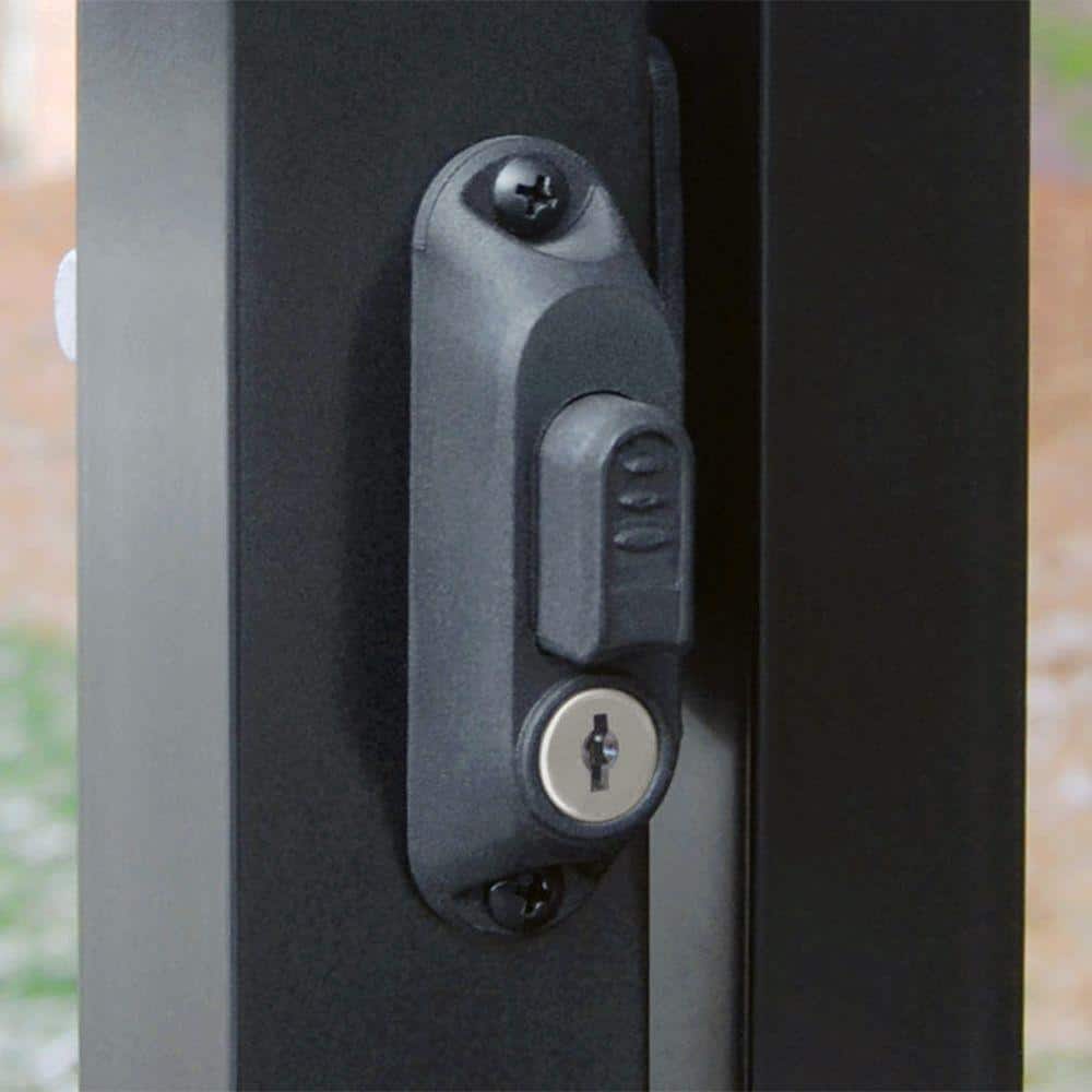 4.687 in. x 5.187 in. Black Nylon with Stainless Steel 2-Sided Key Locking Gravity Latch - Hercitys