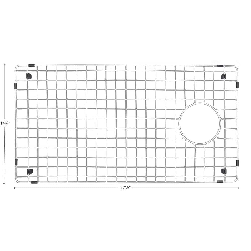 27-1/2 in. x 14-3/4 in. Stainless Steel Bottom Grid Fits QT-670, QU-670 - Hercitys