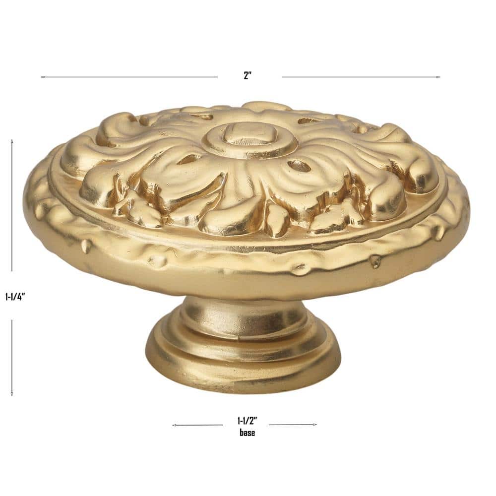2 in. Brass Gold Finish Oval Cabinet Knob (10-Pack) - Hercitys