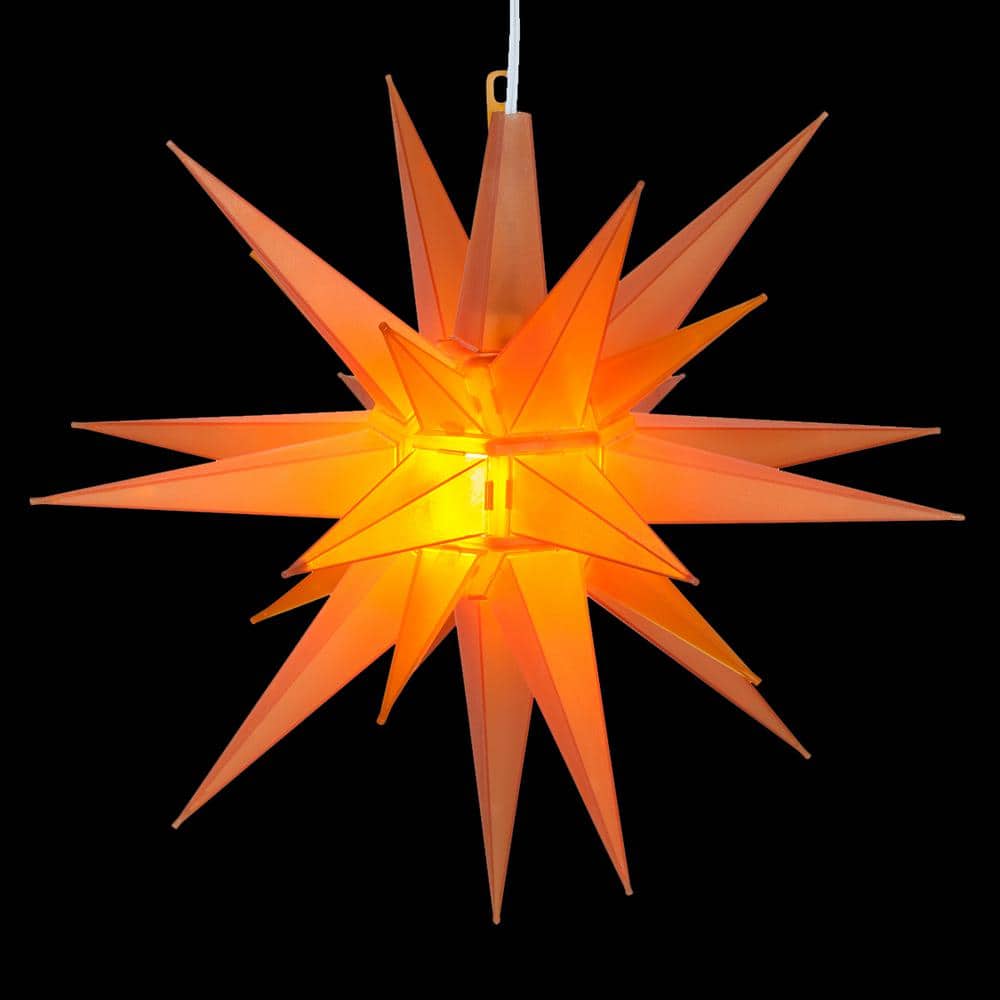 14 in. Illuminated LED Amber Holiday Moravian Star - Hercitys