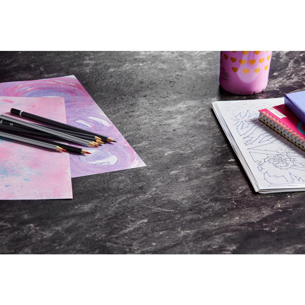 5 ft. x 12 ft. Laminate Sheet in Black Bardiglio with Premiumfx Scovato Finish - Hercitys