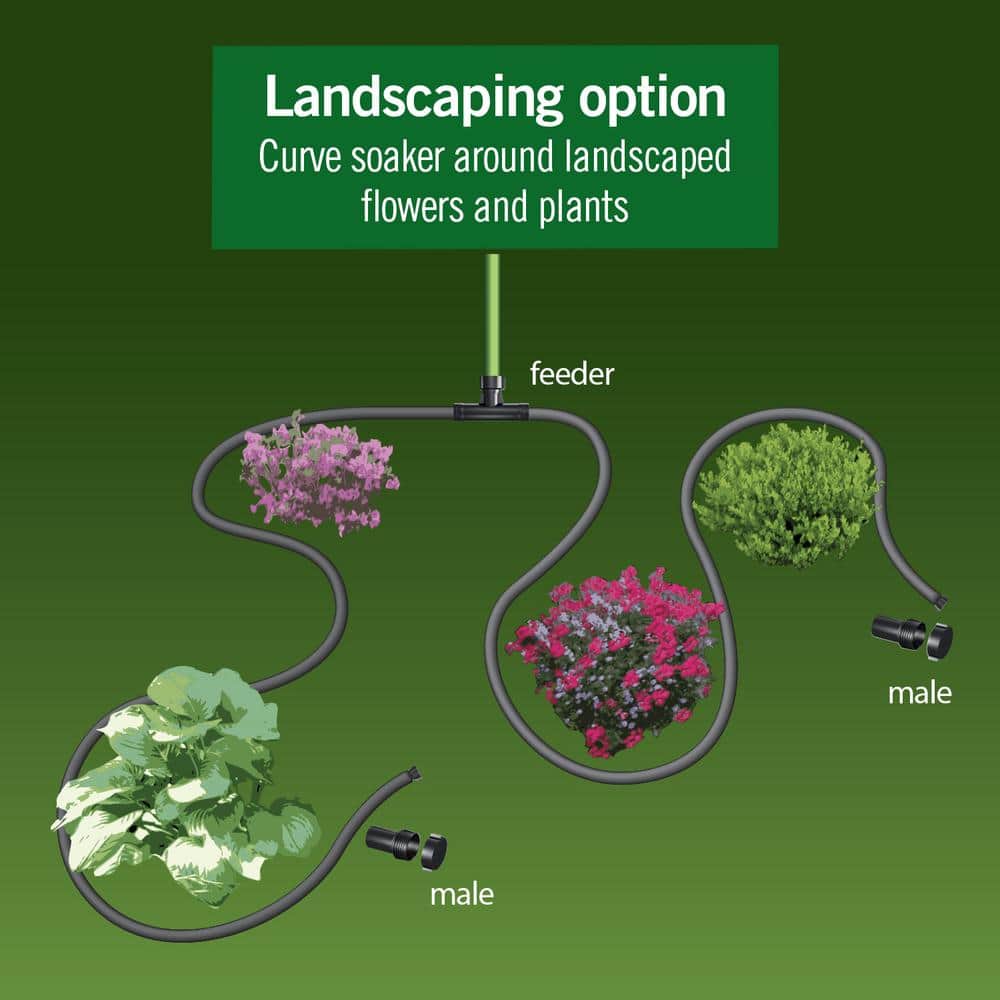 3/8 in. x 100 ft. Heavy-Duty Garden Drip Irrigation Soaker Hose System - Hercitys