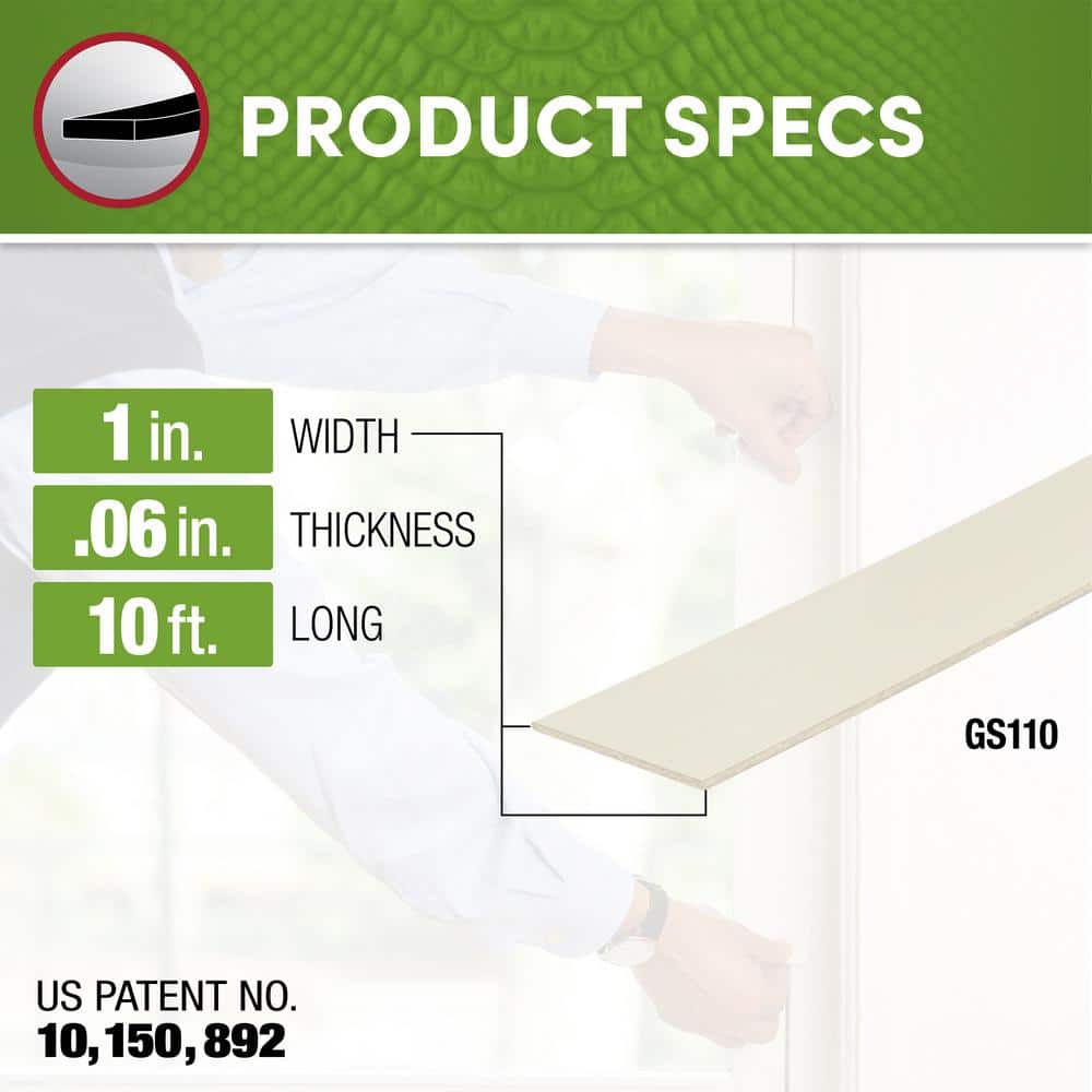 1 in. x 1/4 in. x 10 ft. White EZSuperSeal No Mistake Weatherstrip Tape - Hercitys