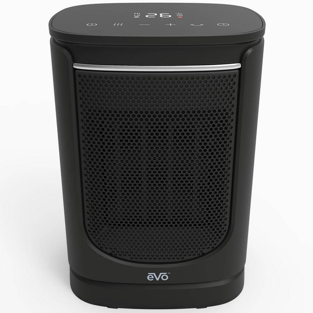 1500-Watt 11 in. Oscillating Ceramic Electric Heater with Digital Display, Tip Over Cutoff Switch in Black - Hercitys