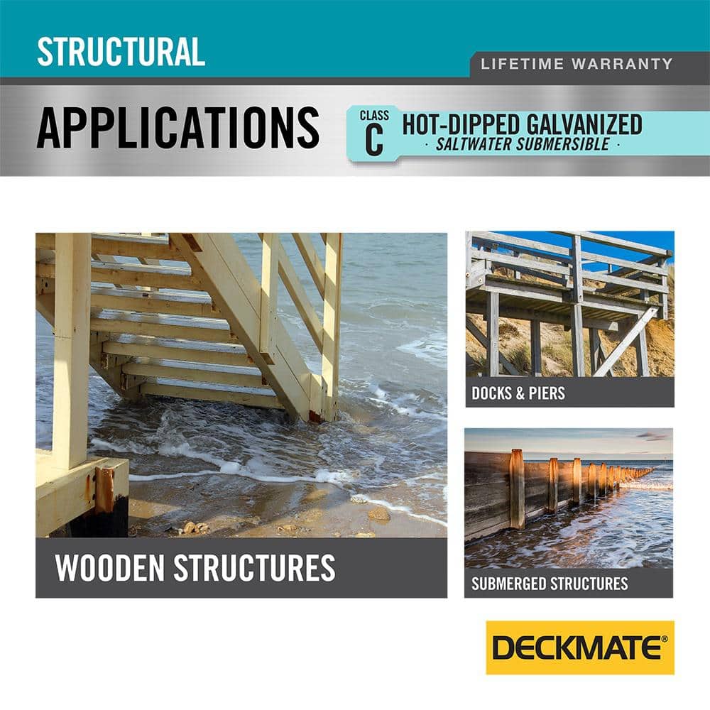 3/8 in. x 8 in. Hex Drive Washer Head Structural Hot Dipped Galvanized Screw (20-Piece) - Hercitys