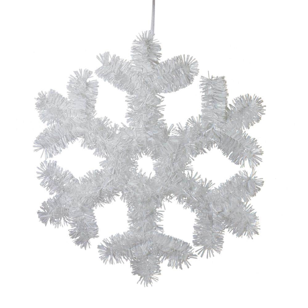 13.5 in. Tinsel Snowflake Christmas Window Decoration - Hercitys