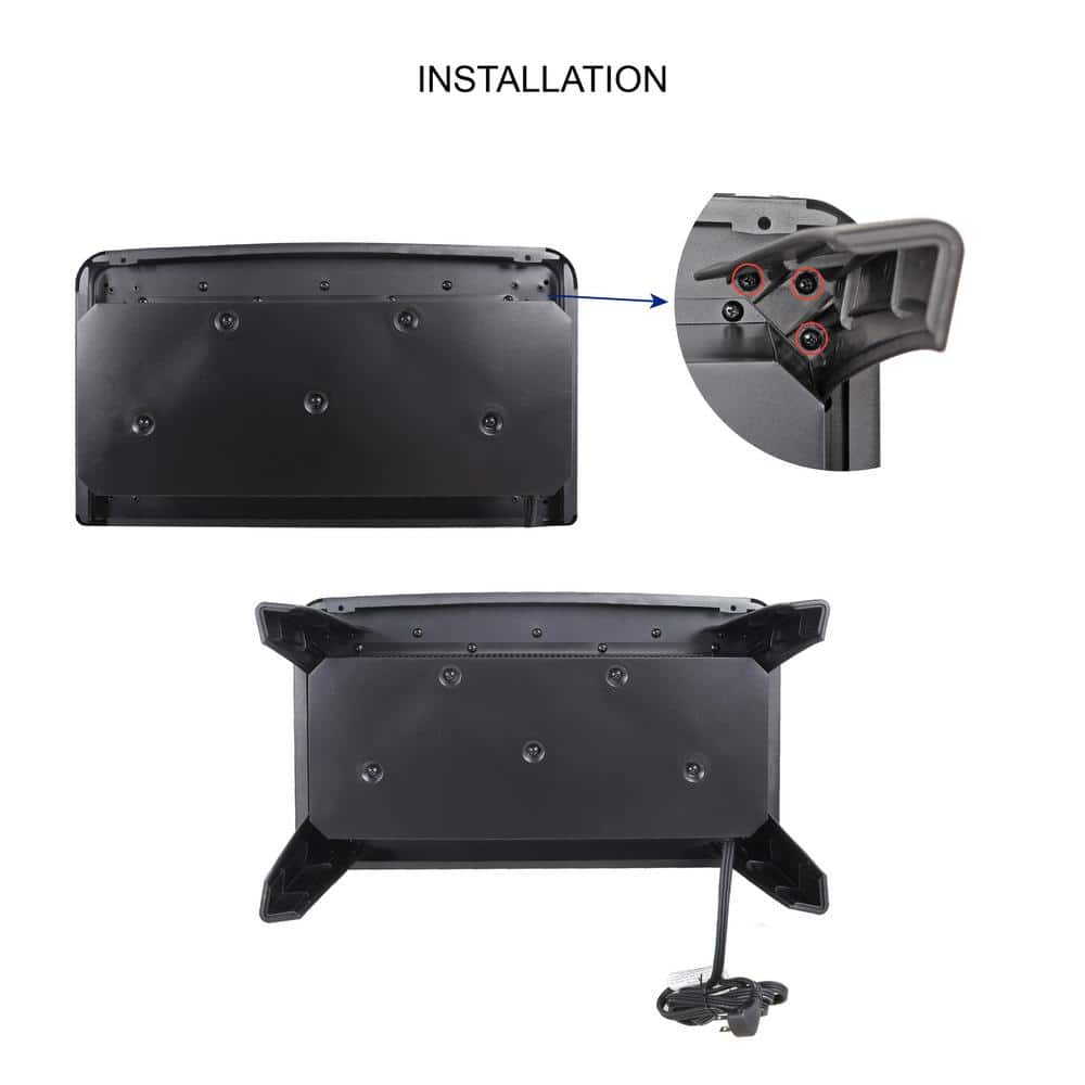 18 in. 400 sq. ft. 3D Flame Electric Stove in Black with Remote Control - Hercitys