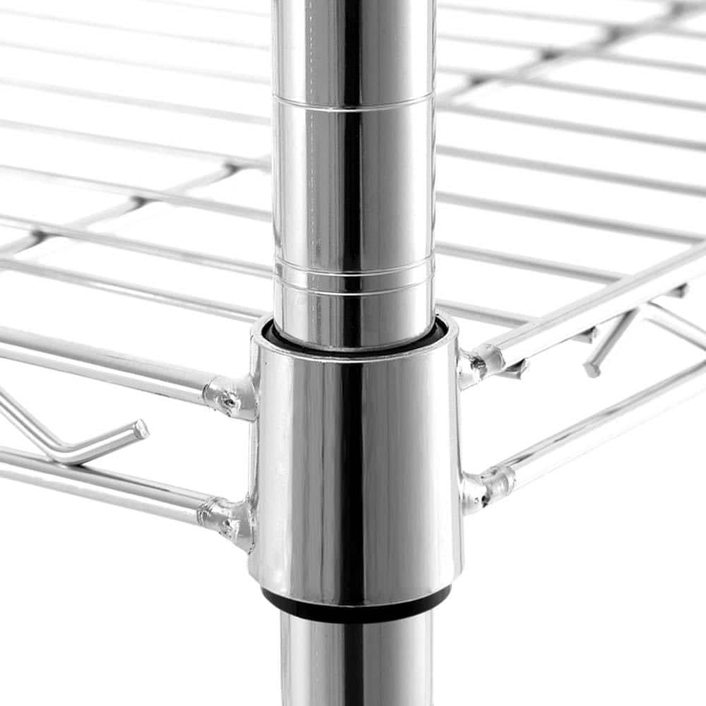 5 Tier Chrome Utility Wire Shelving Unit 14 in. x 36 in. x 72 in. - Hercitys