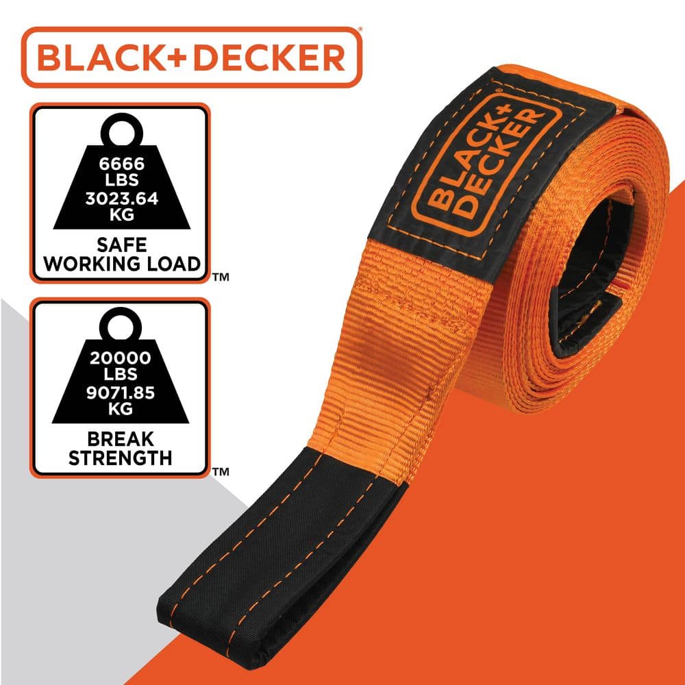 4 in. x 30 ft. Heavy-Duty Recovery Strap Rope, 20,000 lbs. Break Strength - Hercitys