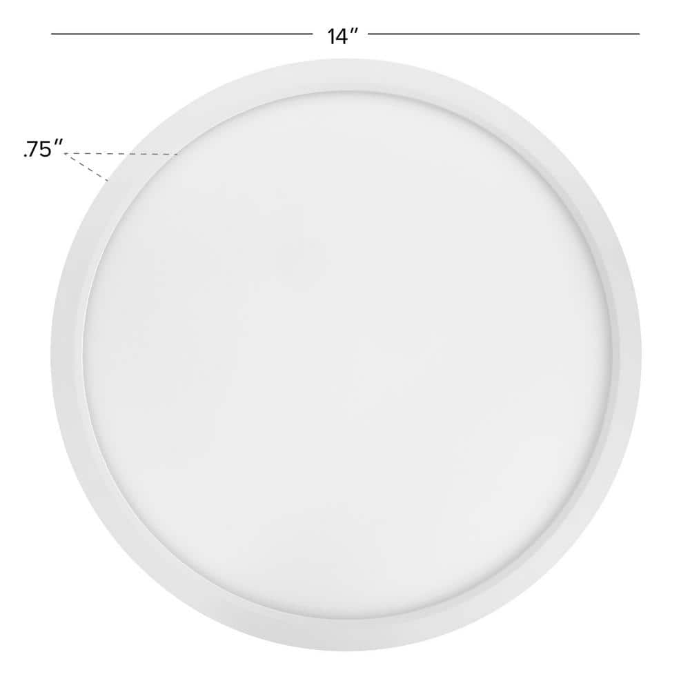 14 in. LED Flush Mount Ceiling Light, 5 CCT 2700K-5000K, 2500 Lumens - Hercitys