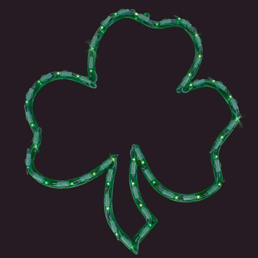 17 in. Lighted St. Patrick’s Day Irish Shamrock Window Silhouette Decoration - Hercitys