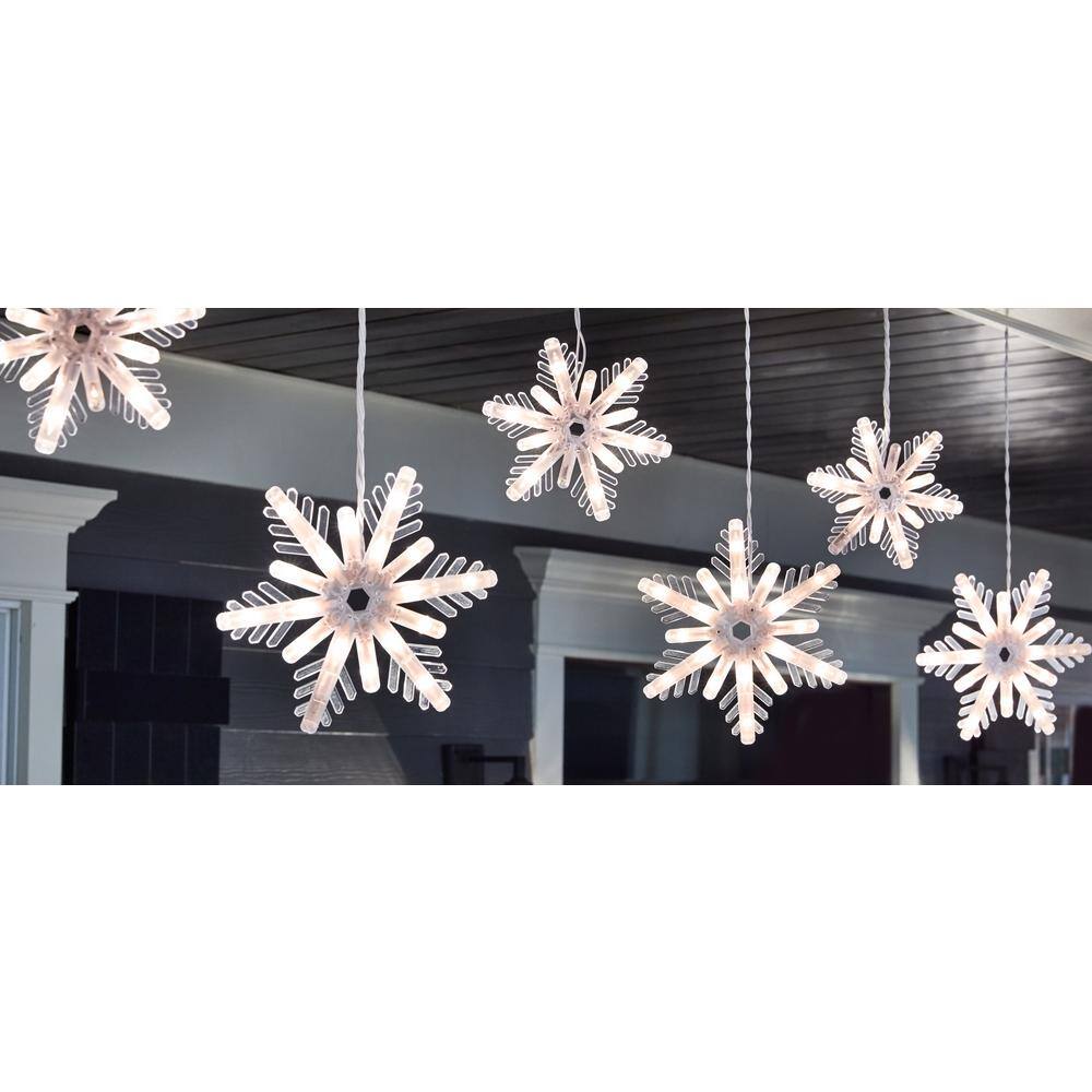 150-Light Clear Random Sparkle Snowflake Icicle Light Set - Hercitys