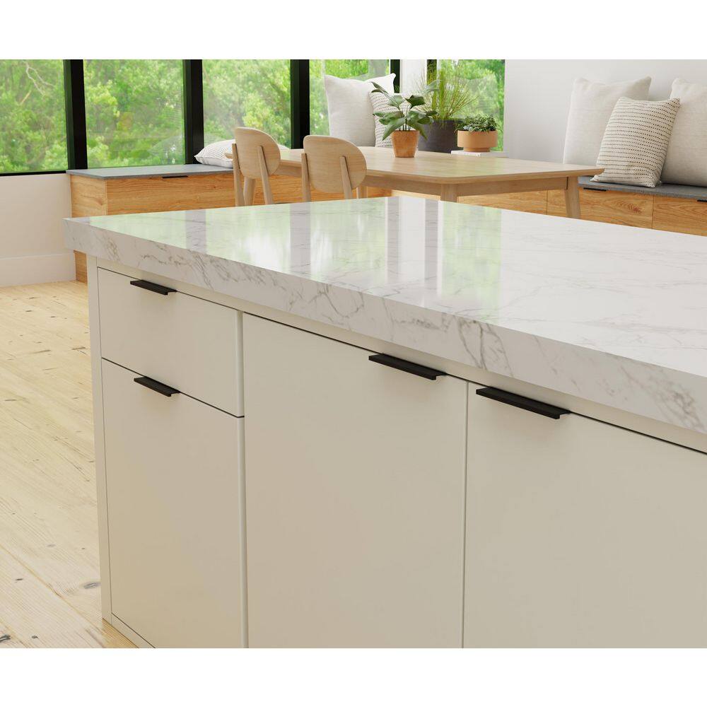 10-Pack Ethan 4 in. (102 mm) Center-to-Center Matte Black Edge Drawer Pull - Hercitys