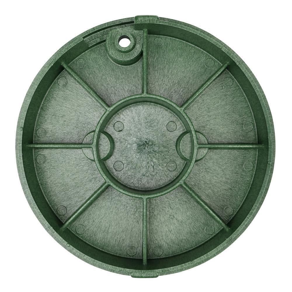 10 in. Round Valve Box and Cover, Black Box, Green ICV Cover - Hercitys
