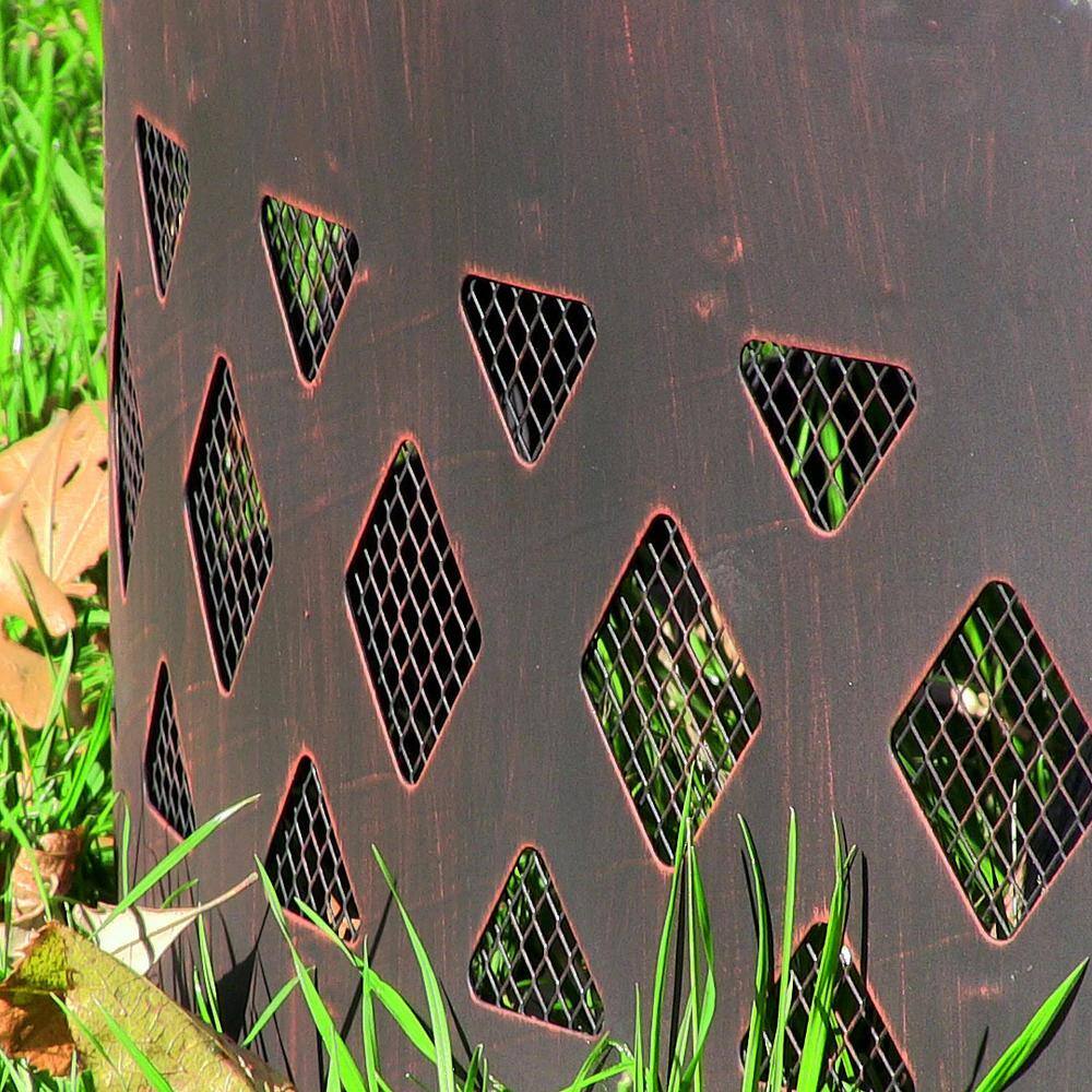 36 in. Dia Round Steel Crossweave Wood Burning Campfire Ring - Hercitys