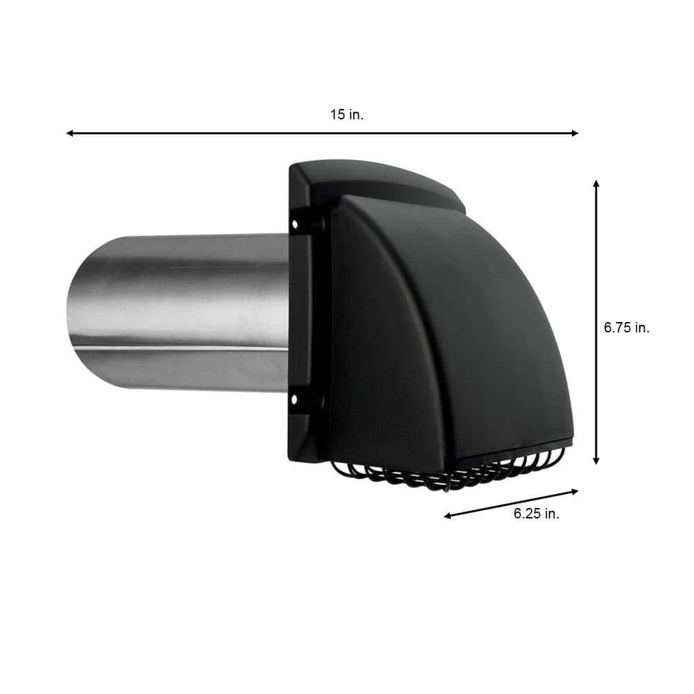 4 in. Wide Mouth Black Vent Hood - Hercitys