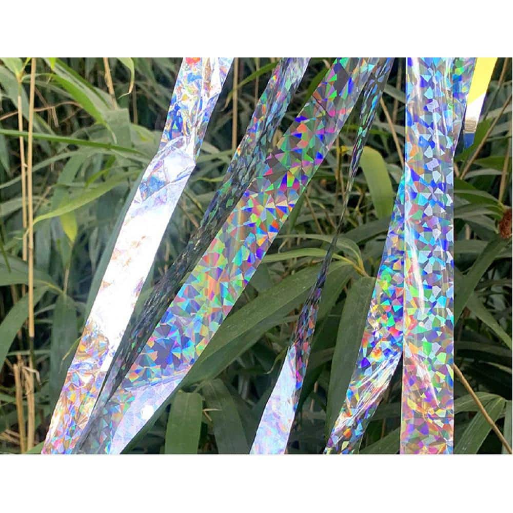 1.89 in. x 328 ft. Double Sided Holographic Bird Scare Tape, Laser Flower, (2-Pack) - Hercitys