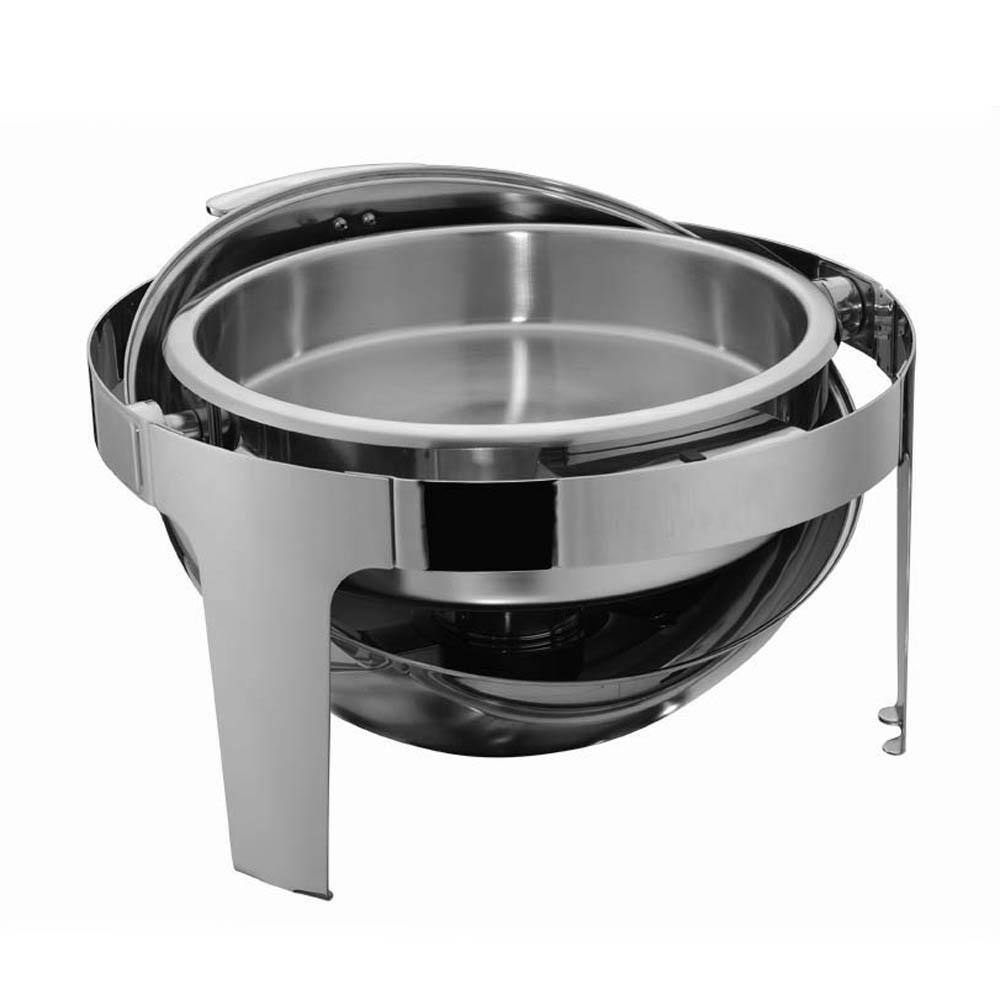 5.4 qt. Round Stainless Steel Roll Top Chafer Chafing Dish Set - Hercitys