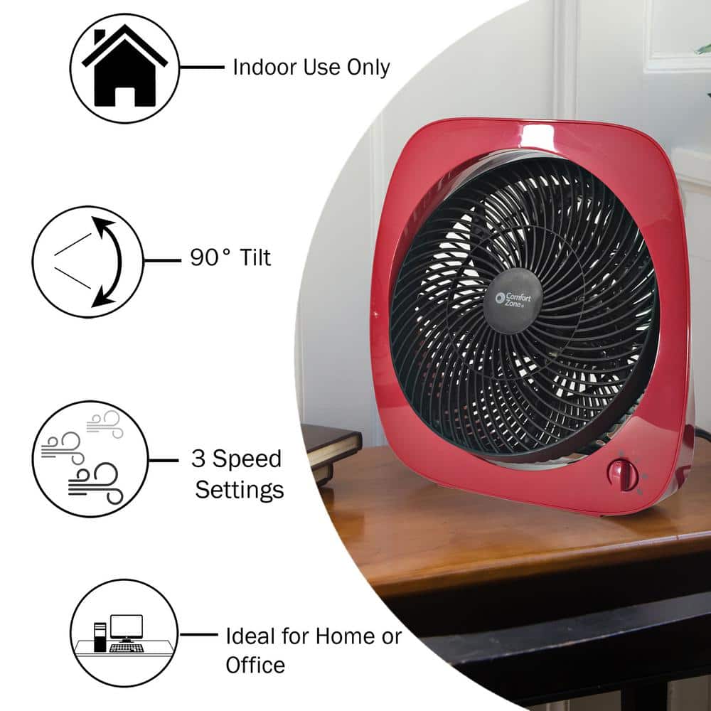 10 in. 3-Speed Turbo Table Fan with Rotary Control - Hercitys