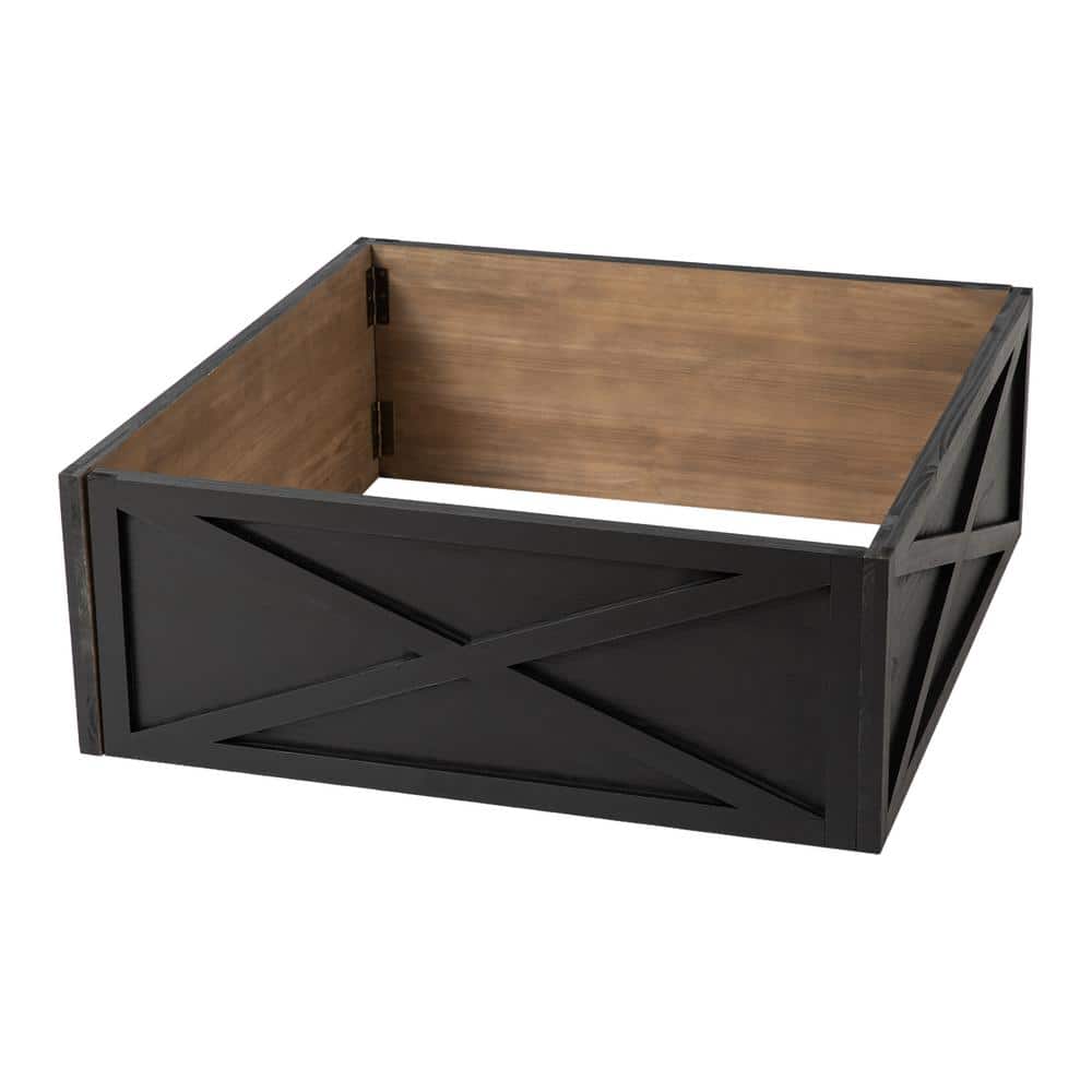 32.25 in. L Black Wooden Tree Collar - Hercitys