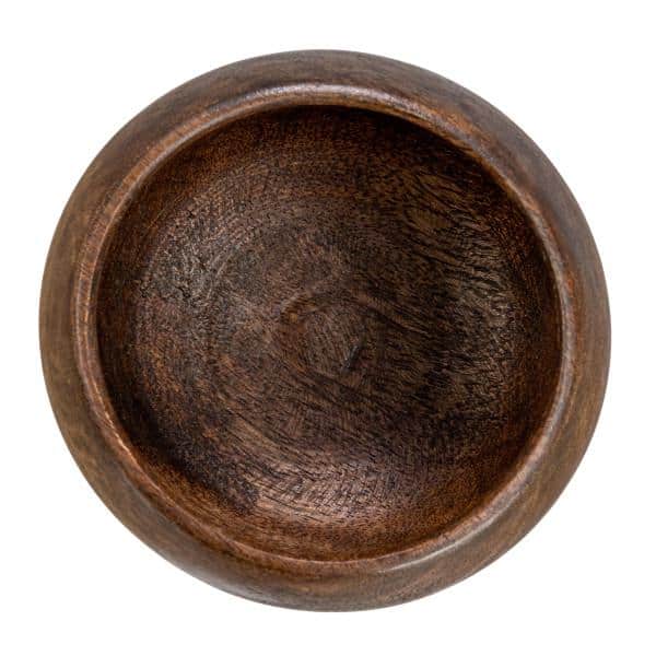 5 in. 57 oz. Walnut Stained Finish Mango Wood Bowl - Hercitys