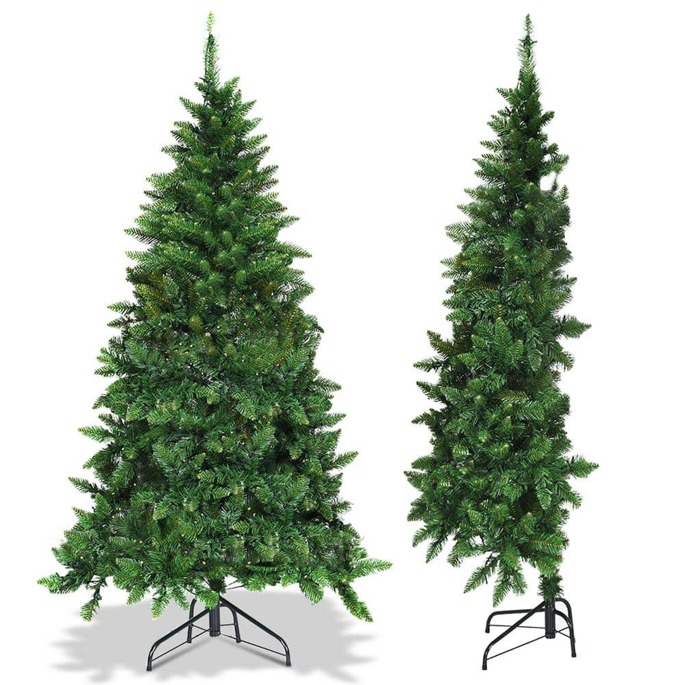 5 ft. Pre-lit PVC Artificial Half Christmas Tree with 250-Lights - Hercitys