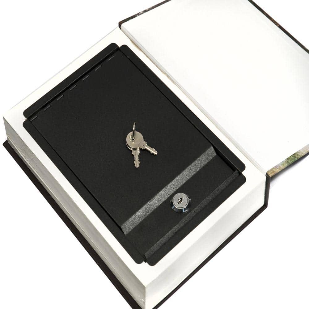 0.02 cu. ft. Steel Real Paper Book Lock Box Safe with Key Lock - Hercitys