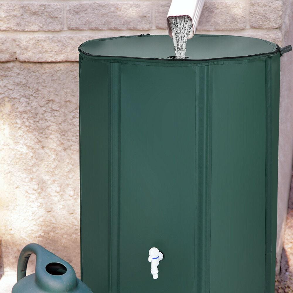 100 Gal. Portable Rain Barrel Water Collector Collapsible Tank with Spigot Filter - Hercitys