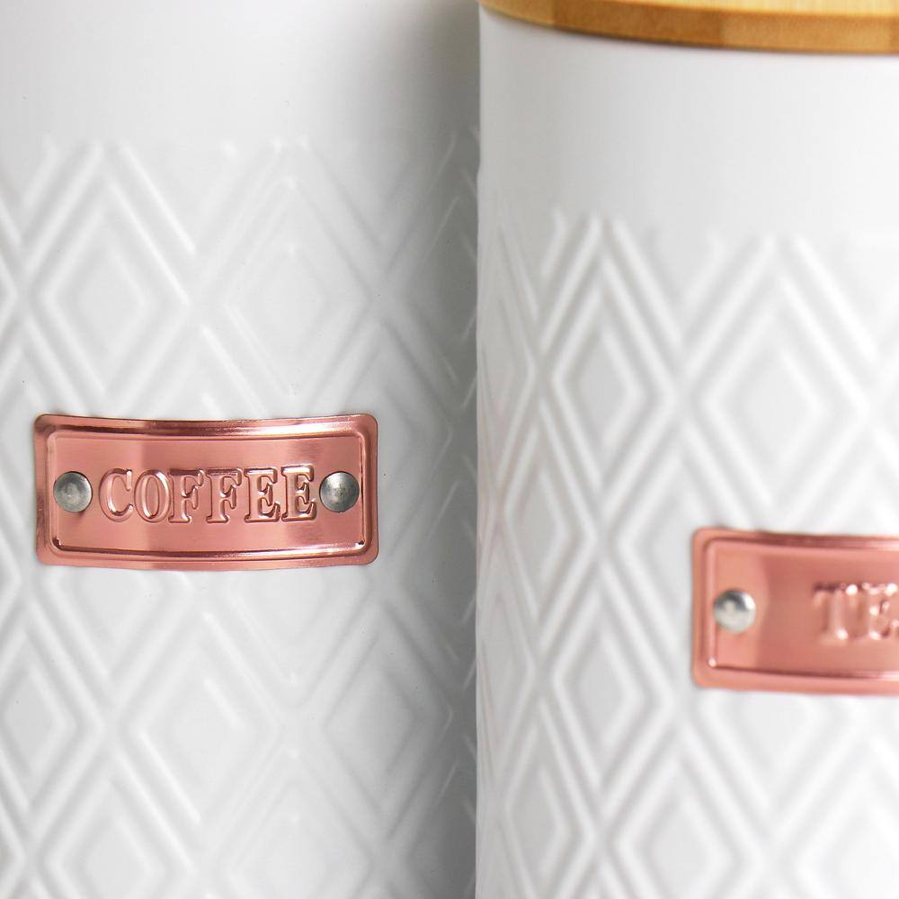 4-Piece Iron Canister Set in White - Hercitys