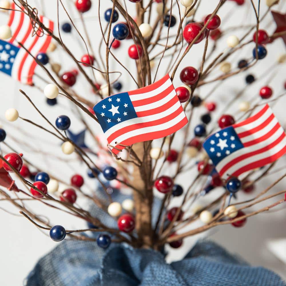 20 in. H Patriotic/Americana Berry Table Tree - Hercitys