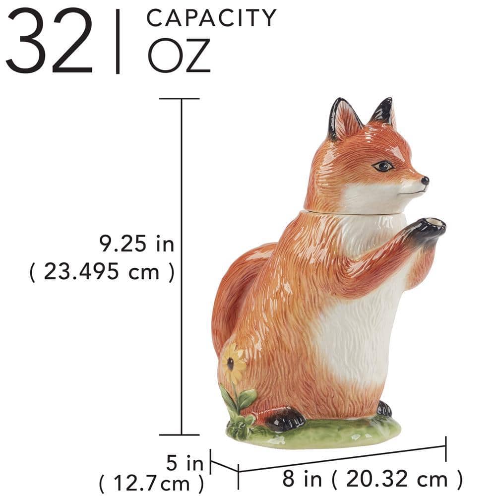 4-Cup Earthenware Woodland Critters 3-D Fox Tea Pot - Hercitys