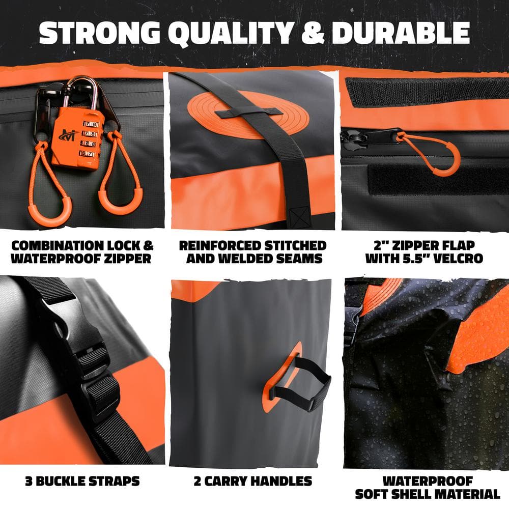 30 cu ft. Orange Waterproof Cargo Carrier Bag (60 in. x 24 in. x 36 in.) with 6-Pack Cubes (29 in. x 23 in. x 12 in.) - Hercitys