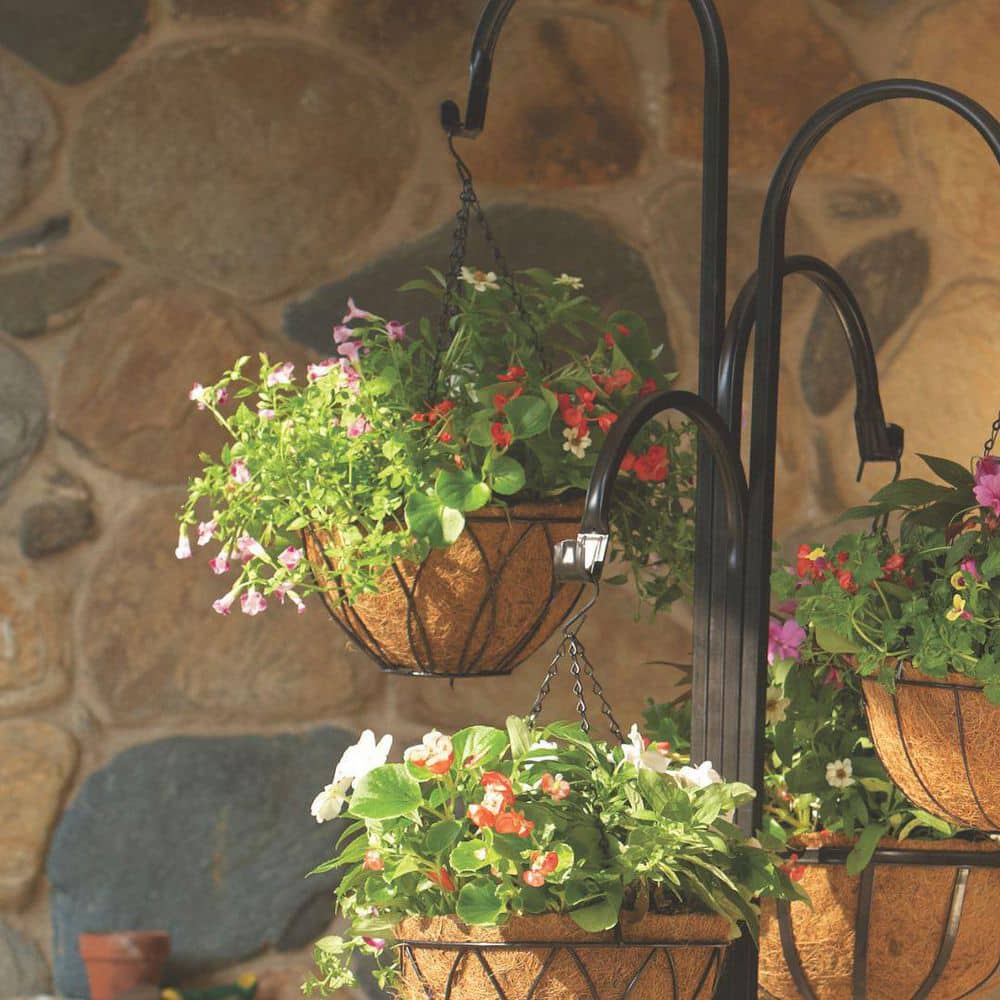 12 in. Steel Devon Hanging Basket with AquaSav Coconut Liner - Hercitys