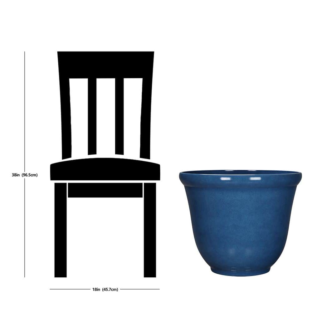 22 in. Dia Blue Resin Round Felicia Planter (2-Pack) - Hercitys