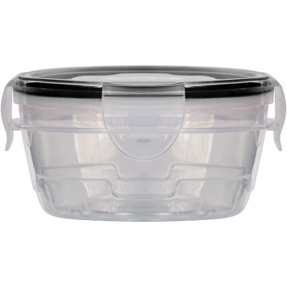 16-Piece Plastic Food Containers with Snap Lock Lids in Black - Hercitys