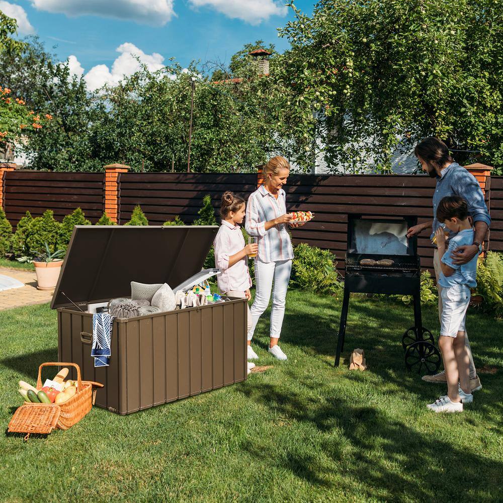 150 Gal. Dark Brown Galvanized Steel Deck Box - Hercitys