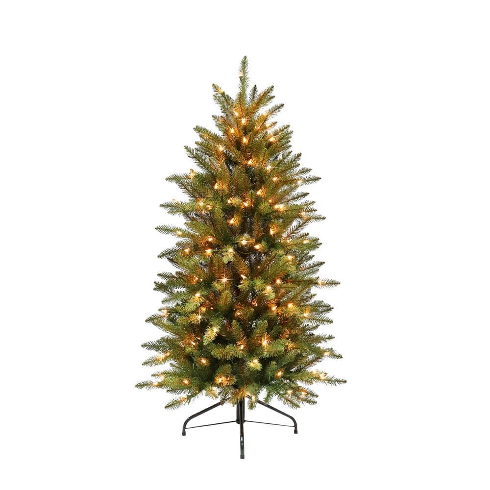 4.5 ft. Prelit Incandescent Fraser Fir Pencil Artificial Christmas Tree with 150 UL Clear Lights - Hercitys