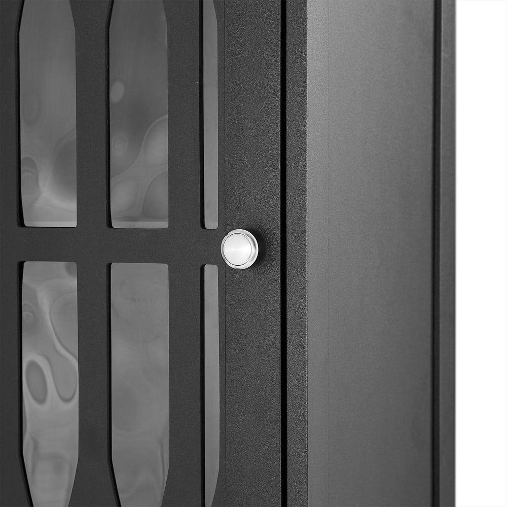 16.5 in W x 14.2in D x 63.8in H in MDF Board Ready to Assemble Freestanding Bath Cabinet in Black with Adjustable Shelf - Hercitys