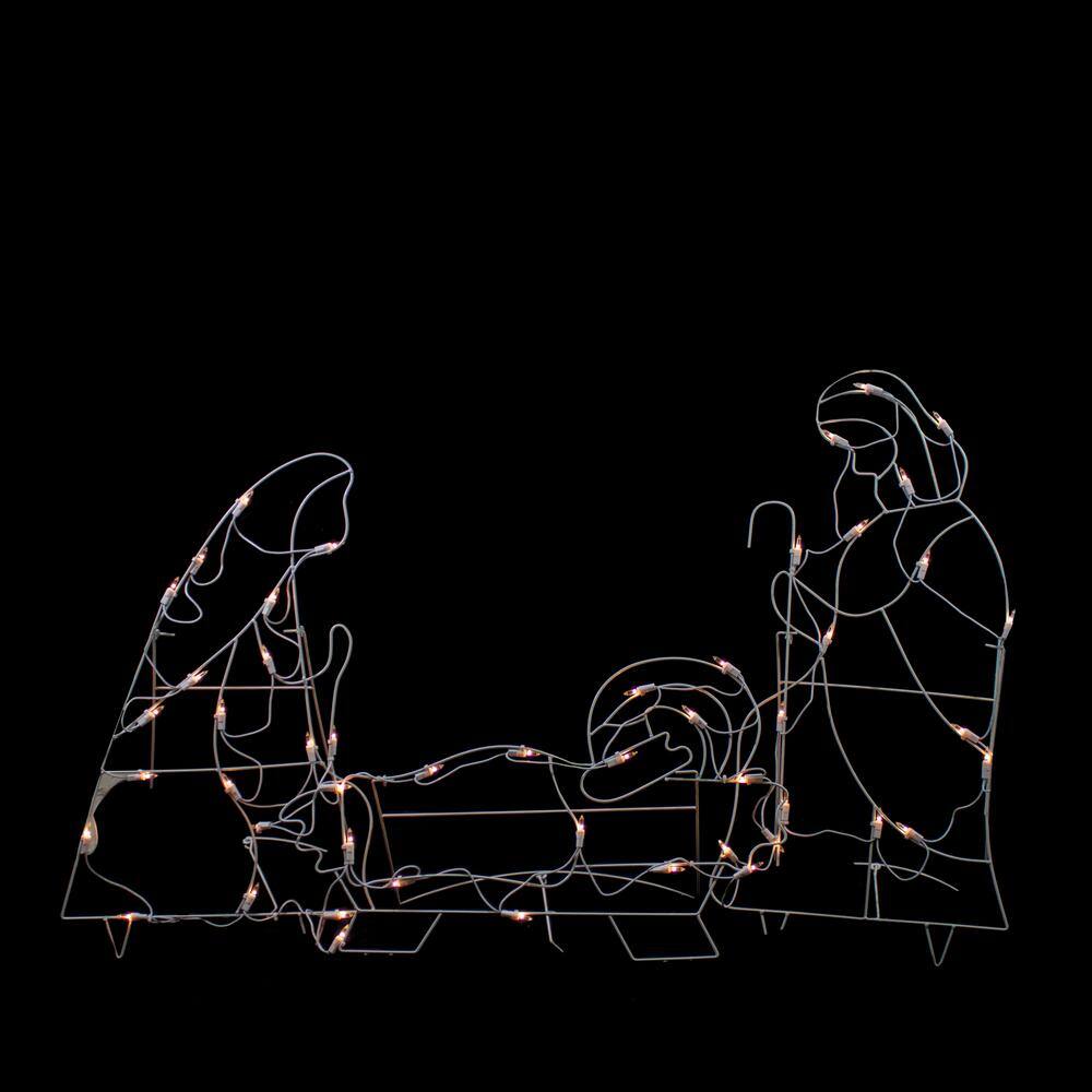 3-Piece Lighted Holy Family Nativity Scene Outdoor Christmas Decoration Set - Hercitys