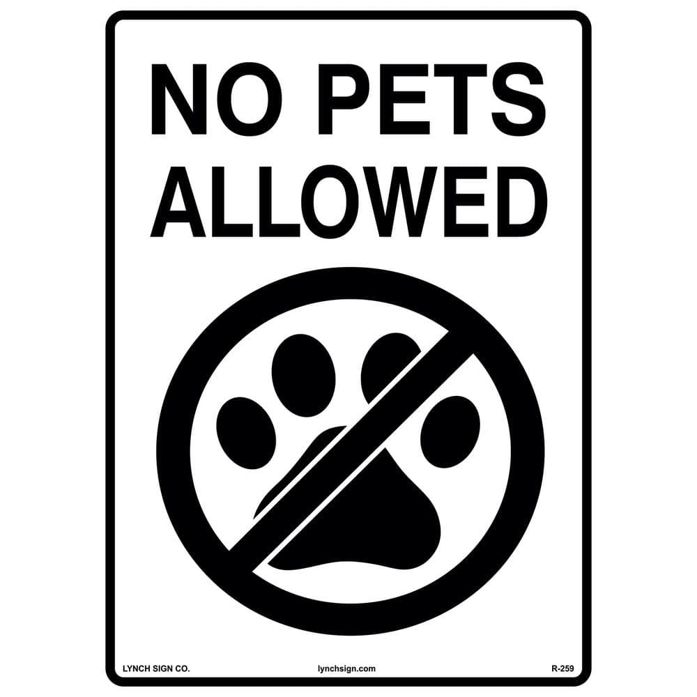 10 in. x 14 in. No Pets Allowed Sign Printed on More Durable Longer-Lasting Thicker Styrene Plastic. - Hercitys