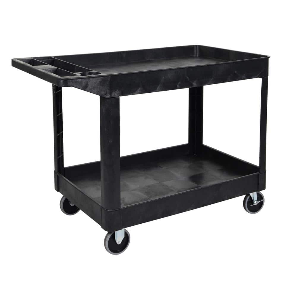 24 in. x 45 in. Two Shelf Heavy Duty Cart in Black - Hercitys
