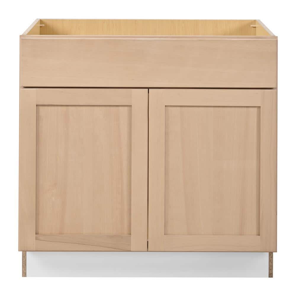 36 in. W x 24 in. D x 34.5 in. H Ready to Assemble Sink Base Kitchen Cabinet in Unfinished with CLICKREADY Technology - Hercitys