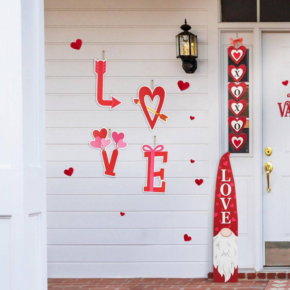 28 in. H Valentine’s Metal LOVE Yard Stake(KD, 2 Function) (Set of 4) - Hercitys