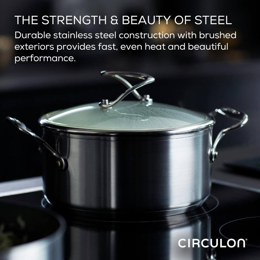 2-Piece Silver Stainless Steel Induction Frying Pan Set - Hercitys