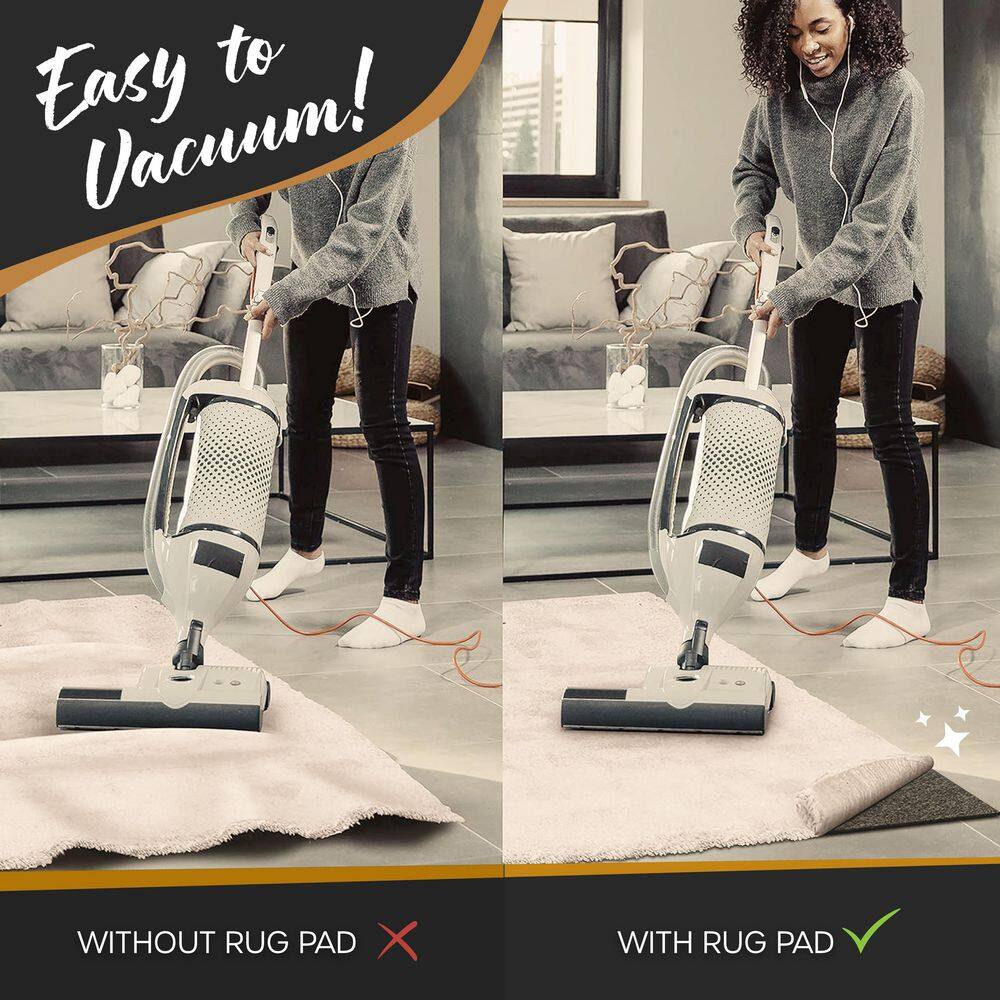 3 ft. x 5 ft. TPO Coated Felt Dual Surface Non-Slip Rug Pad-1/4″ Thick - Hercitys