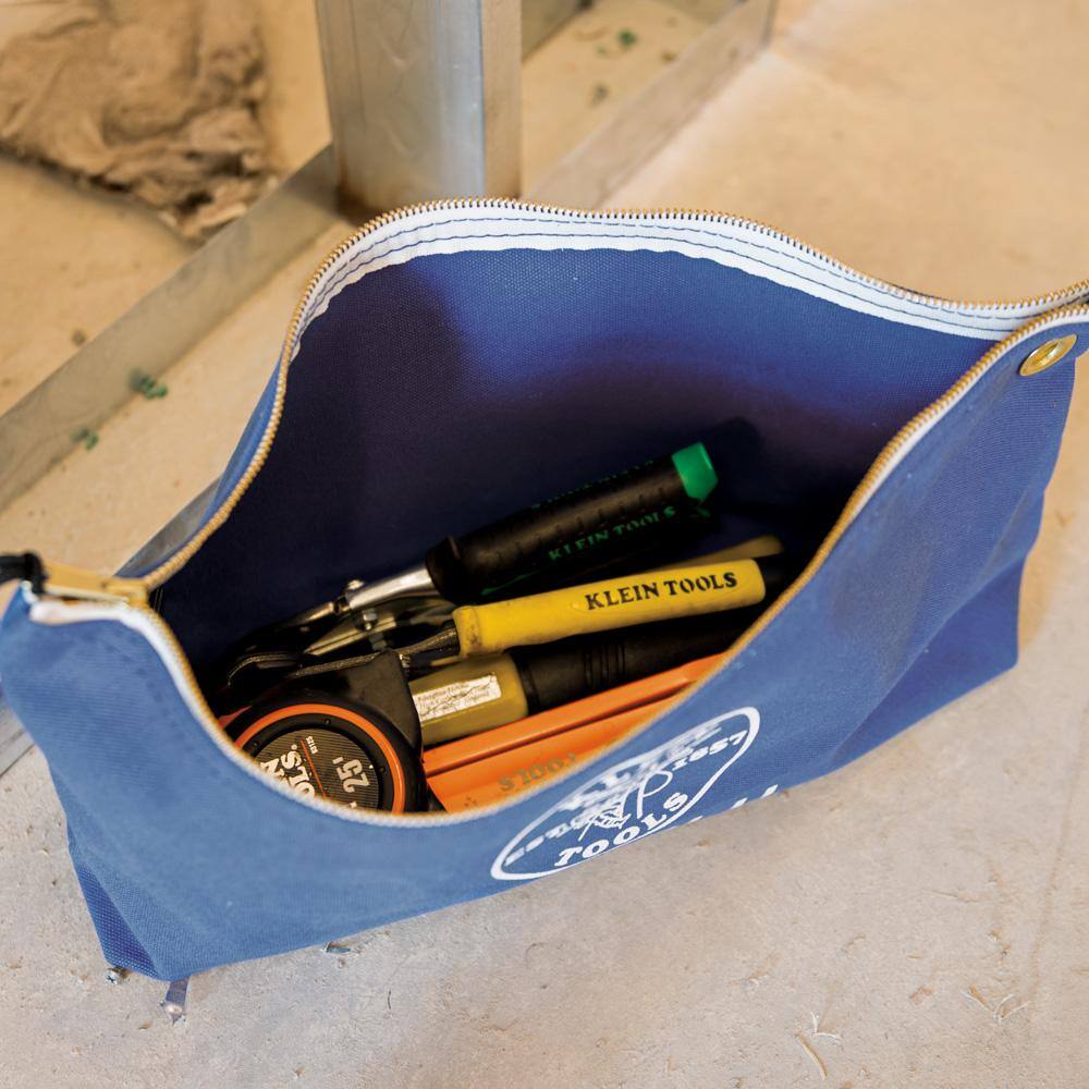18 in. Canvas Tool Bag with Zipper in Blue - Hercitys