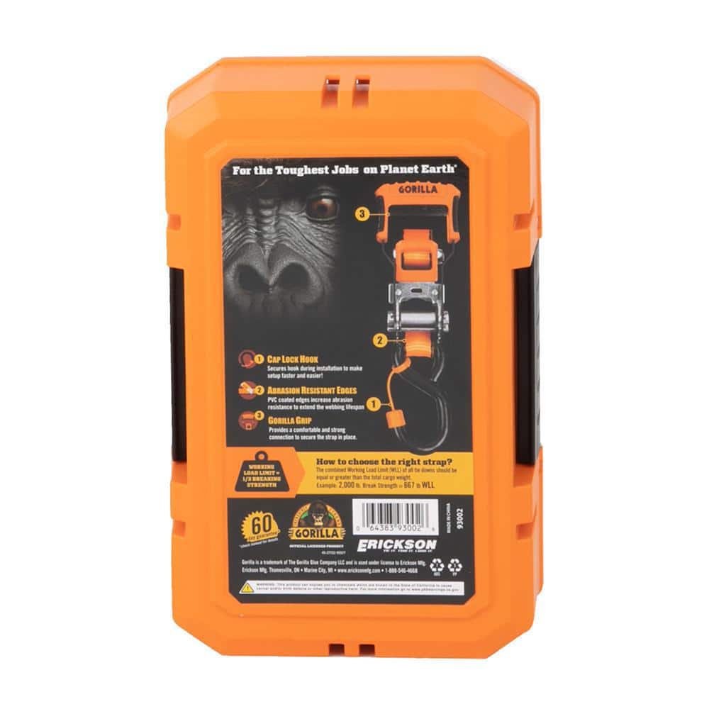 14 ft. x 1.25 in. Medium Duty Tie Down Ratchet Strap (2-Pack) - Hercitys